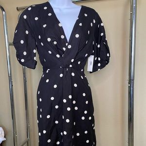 NWT Black and white polka dotted dress size small